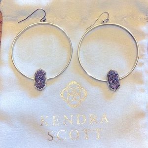 Kendra Scott Elora Hoop, Multi Colored Drusy-perfect condition!!